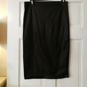 Faux leather high waisted pencil skirt